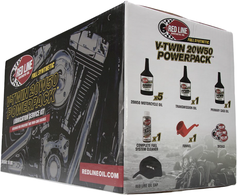 RED LINE - Big Twin Powerpack 20w 50 OIL CHANGE KIT ( Filter Not Included)