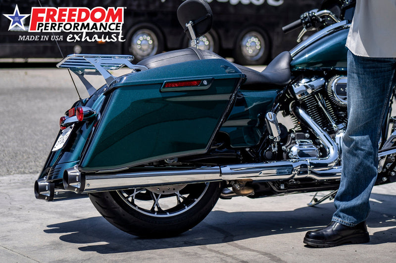 FREEDOM EXHAUST -  TOURING/TRIKE AMERICAN OUTLAW & COMBAT FLUTED 4.5" MEGAPHONE SLIP-ONS