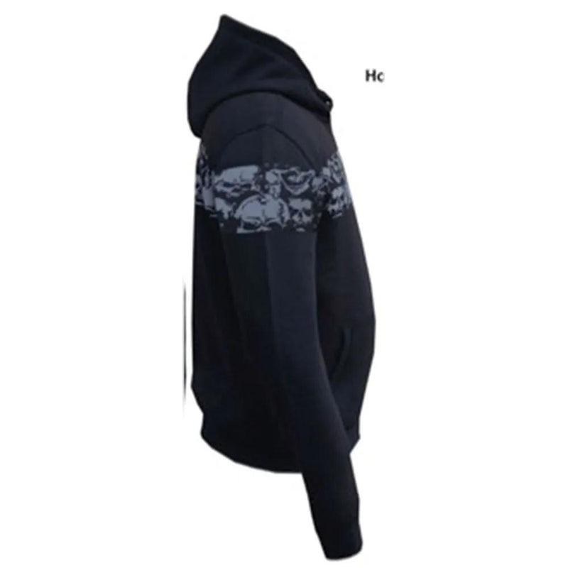 Ghost-Men’s Reflective Skull Graphic Hoodie – Bold Streetwear for Motorcycle Riders