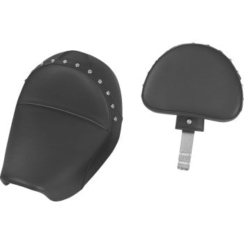 SADDLEMEN Heels Down Solo Seat - With Backrest - Studded - Black - Dyna '06-'17