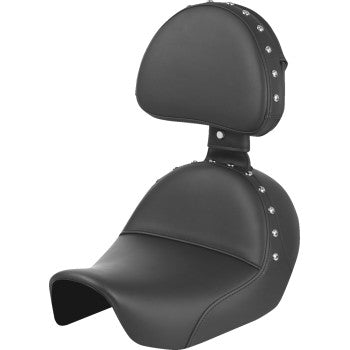 SADDLEMEN Heels Down Solo Seat - With Backrest - Studded - Black - Dyna '06-'17