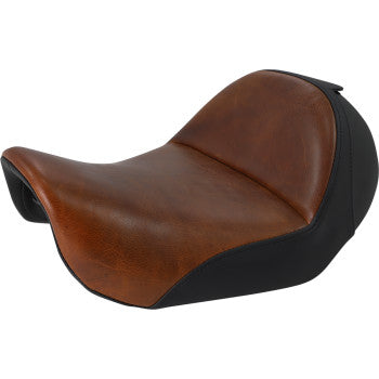 SADDLEMEN Seat - Renegade™ Lariat Solo - Smooth - Brown - Dyna '06-'17