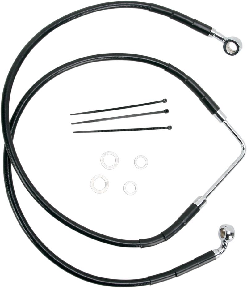 DRAG SPECIALTIES Stainless Steel Brake Line Kit - Front (Upper) - Black - FXDB '06-'07