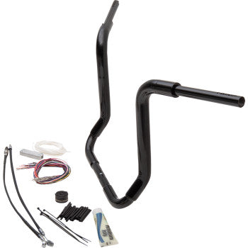FAT BAGGERS INC. 1-1/2" EZ Install Rounded Top Handlebar Kit - 16" - Black