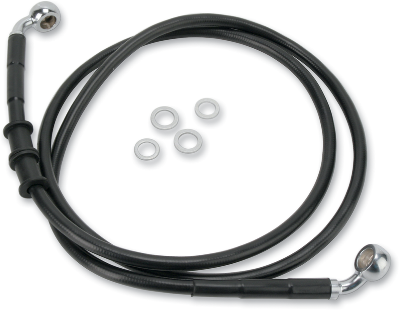 DRAG SPECIALTIES Extended Length Black Vinyl Brake Line Kit - Front - +2" - FXDWGI '10-'15