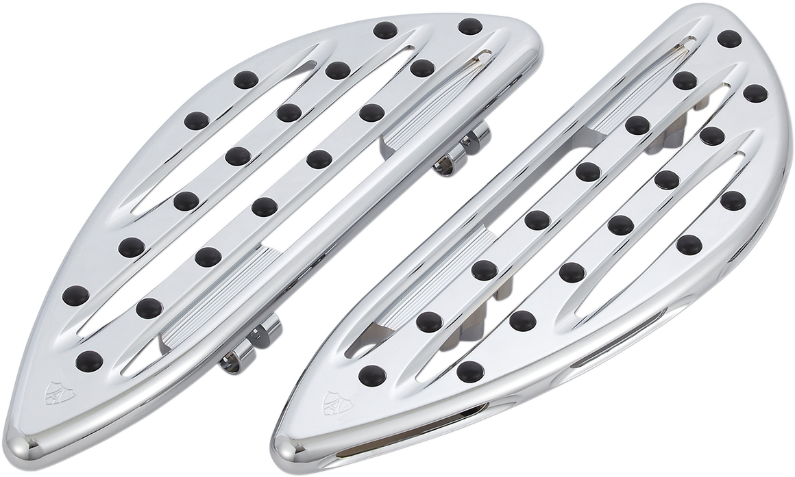 ARLEN NESS Driver Floorboards - Deep Cut - Chrome - 1980-2022 TOURING, SOFTAIL MODELS