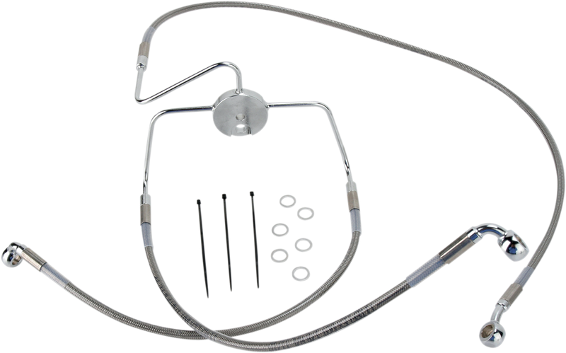 DRAG SPECIALTIES Extended Length Stainless Steel Brake Line Kit - Front - +8" - Touring '94-'06