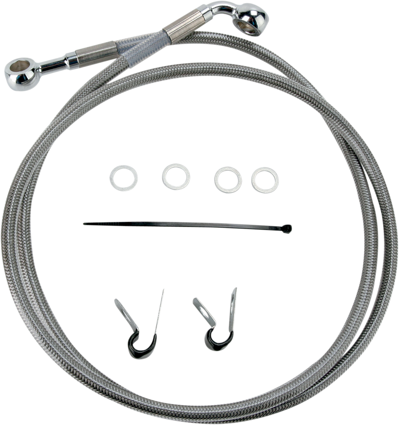 DRAG SPECIALTIES Extended Length Stainless Steel Brake Line Kit - Front - +10" - XL '04-'12