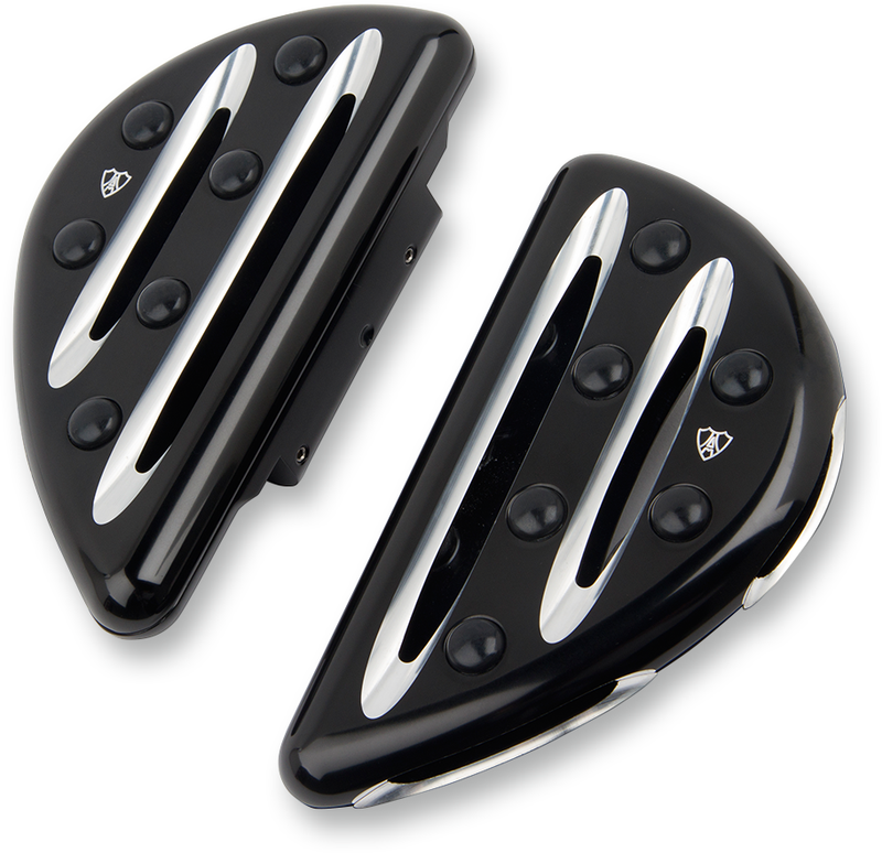 ARLEN NESS Passenger Floorboards - Deep Cut - Black - 1980-2020 TOURING, SOFTAIL, DYNA MODELS