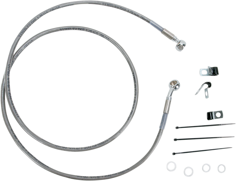 DRAG SPECIALTIES Extended Length Stainless Steel Brake Line Kit - Front - +8" - FLST '00-'06