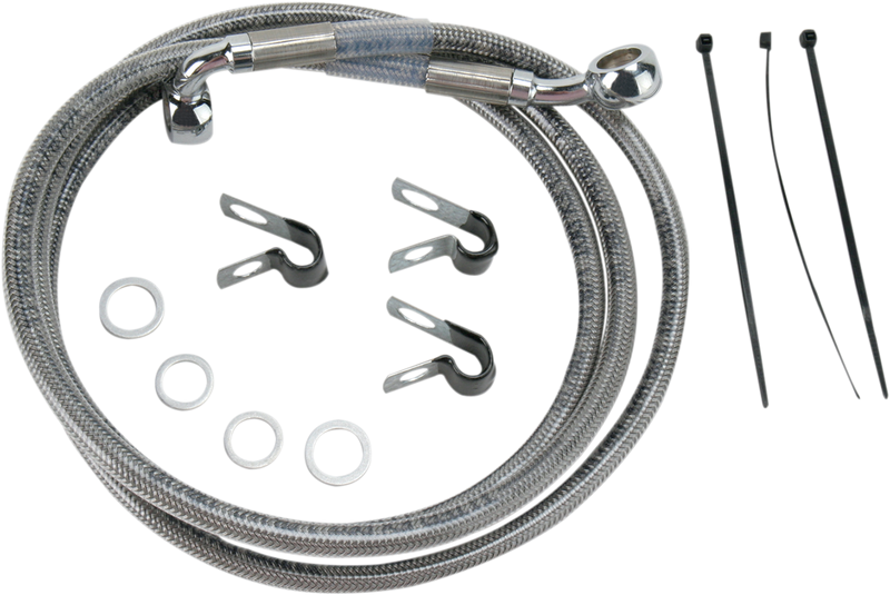 DRAG SPECIALTIES Extended Length Stainless Steel Brake Line Kit - Front - +10" - FLST '00-'06