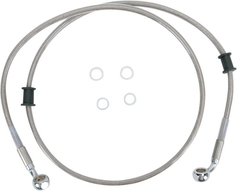DRAG SPECIALTIES Standard Length Stainless Steel Brake Line Kit - Front (Upper) - FXDWGI '10-'17