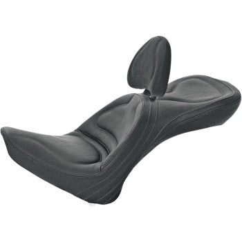 SADDLEMEN Seat - Explorer™ - With Backrest - Stitched - Black - FL/FX '00-'06