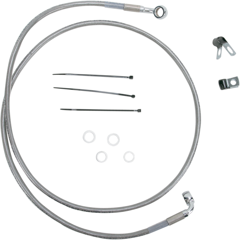 DRAG SPECIALTIES Extended Length Stainless Steel Brake Line Kit - Front - +10" - FXST '99-'07