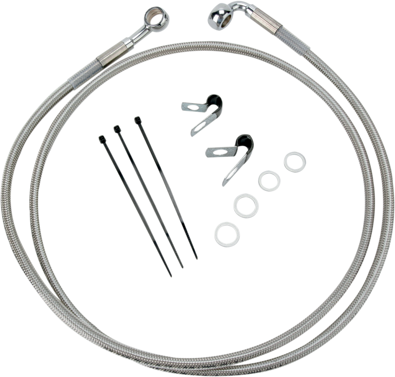 DRAG SPECIALTIES Extended Length Stainless Steel Brake Line Kit - Front - +10"