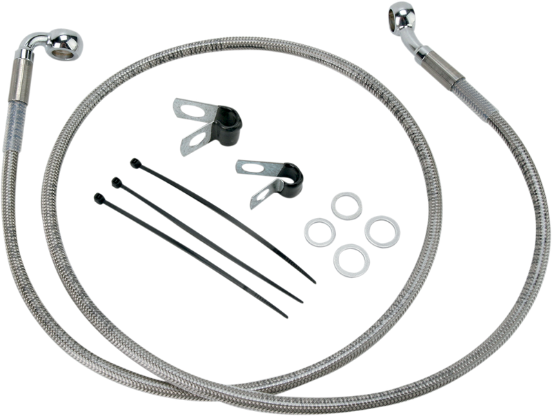 DRAG SPECIALTIES Extended Length Stainless Steel Brake Line Kit - Front - +8" - FXD '00-'05