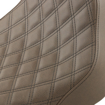 SADDLEMEN Renegade Solo Seat - Lattice Stitched - Brown - Softail '18-'20