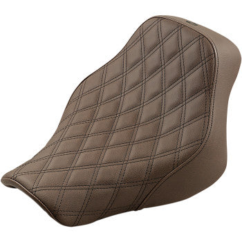 SADDLEMEN Renegade Solo Seat - Lattice Stitched - Brown - Softail '18-'20