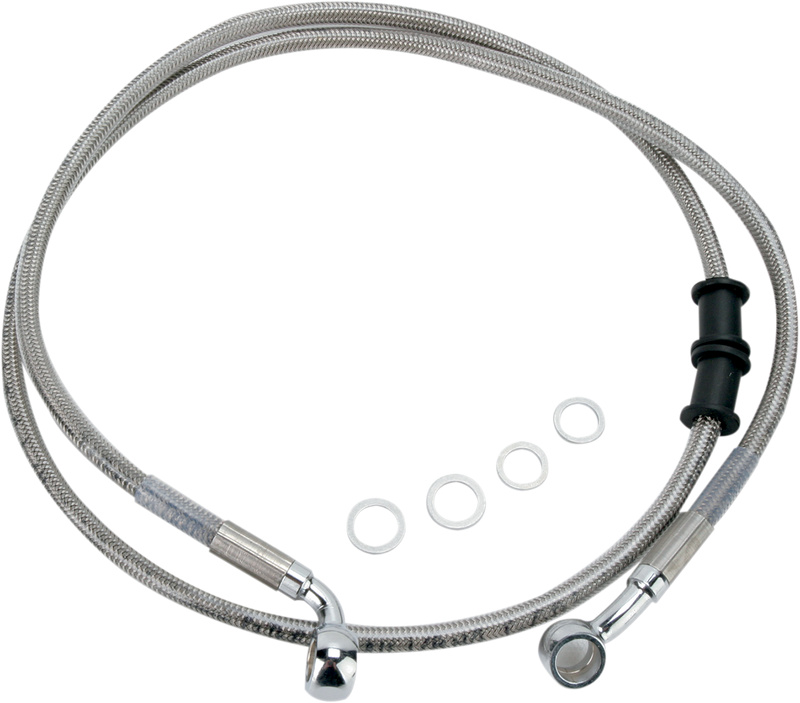 DRAG SPECIALTIES Standard Length Stainless Steel Brake Line Kit - Front (Upper) - FXST '08-'10