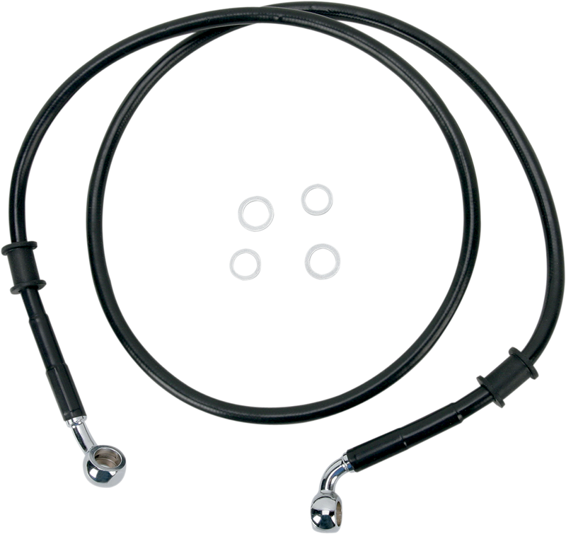 DRAG SPECIALTIES Standard Length Stainless Steel Brake Line Kit - Front (Upper) - Black - FXST '08-'10