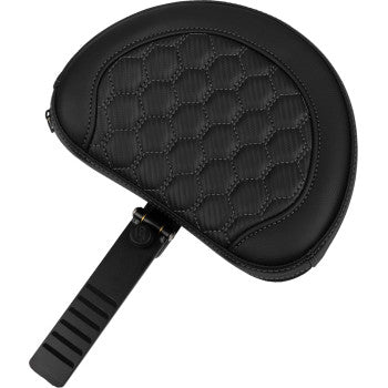 SADDLEMEN Roadsofa™ Extended Reach Seat - with Backrest - Honeycomb - Dark Gray Stitch - Touring '23.5-UP