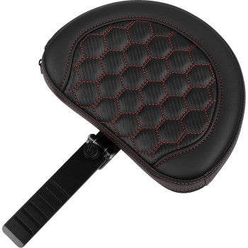 SADDLEMEN Roadsofa™ Extended Reach Seat - with Backrest - Honeycomb - Red Stitch - Touring '23.5-UP