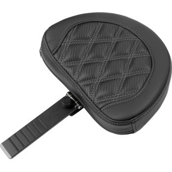 SADDLEMEN RoadSofa™ Seat - with Backrest - Carbon Fiber - Lattice Stitch - Gray Stitch - Touring '23.5-UP