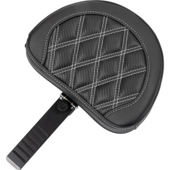 SADDLEMEN RoadSofa™ Seat - with Backrest - Carbon Fiber - Lattice Stitch - Silver Stitch - Touring '23.5-UP