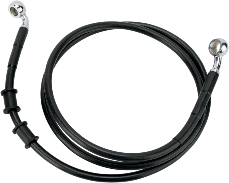 DRAG SPECIALTIES Extended Length Black Vinyl Brake Line Kit - Front - +4" - FXDB '08-'17