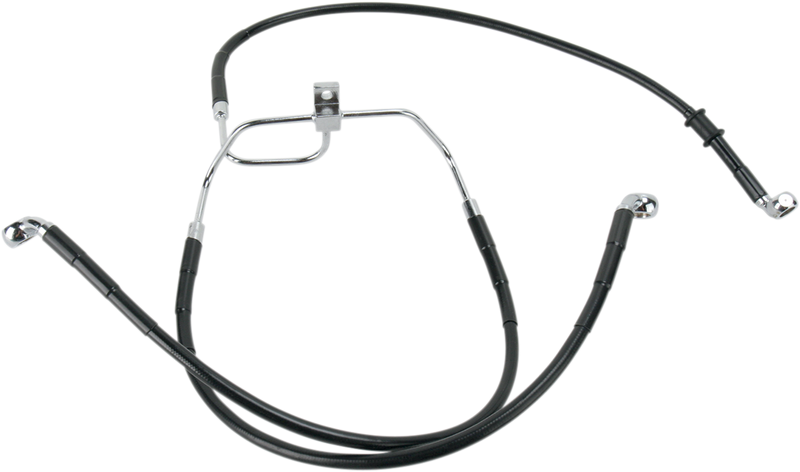 DRAG SPECIALTIES Extended Length Black Vinyl Brake Line Kit - Front - +10" - FXDF '08-'17