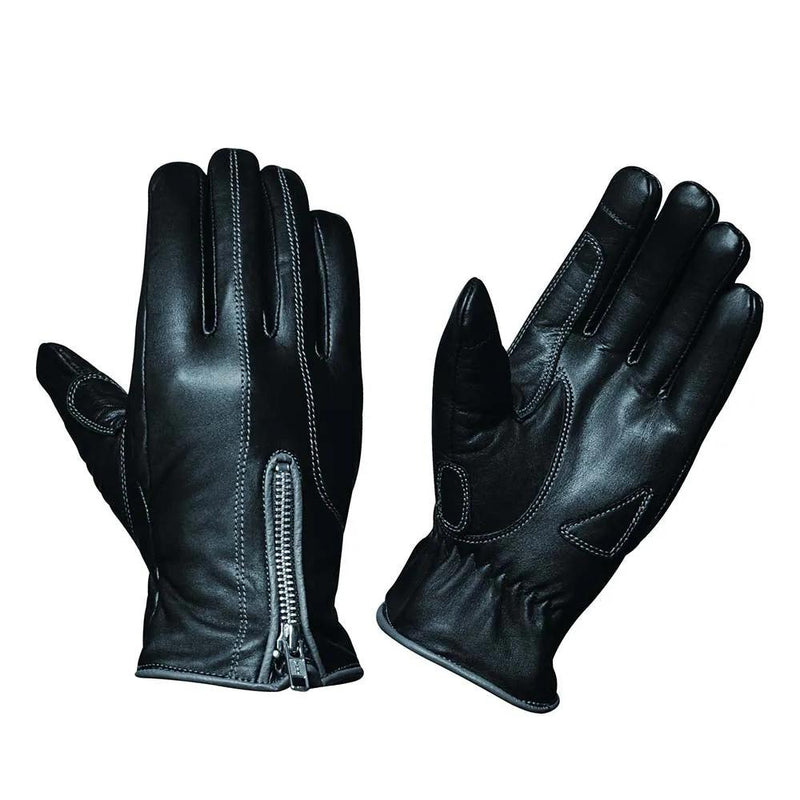 Ladies Full Finger Gloves with Gray Stitching
