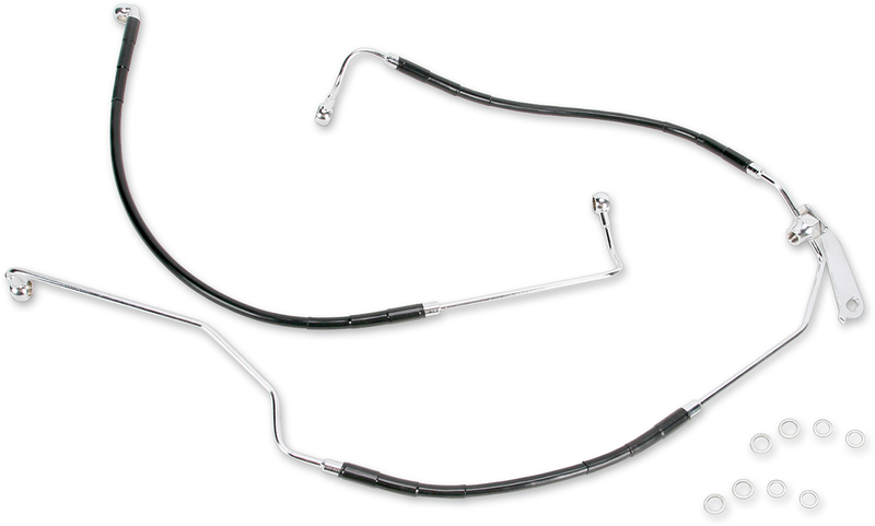 DRAG SPECIALTIES Stainless Steel Brake Line Kit - Rear - Black - FLH/FLT '09-'13