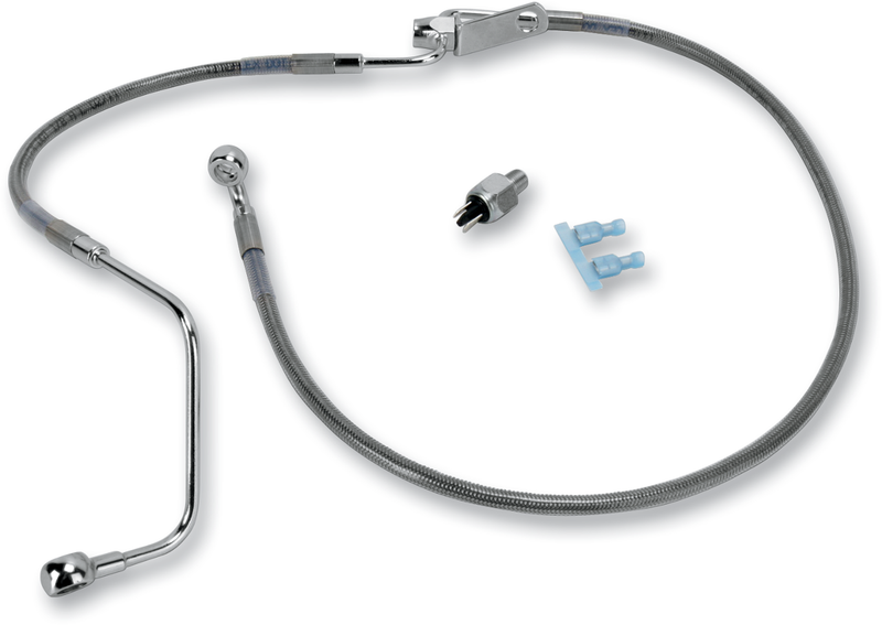 DRAG SPECIALTIES Brake Line - Rear - Stainless Steel - FL/FX '08-'10
