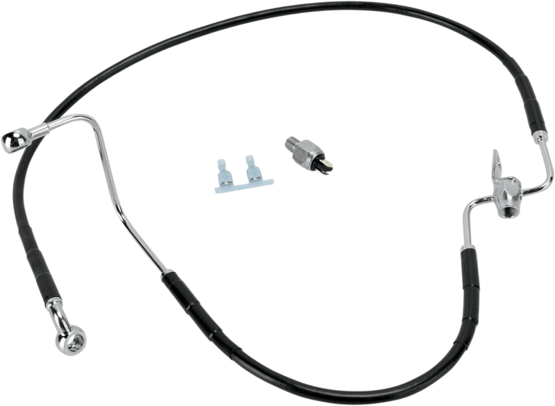 DRAG SPECIALTIES Stainless Steel Brake Line Kit - Rear - Black - Softail '08-'10