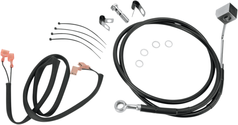 DRAG SPECIALTIES Stainless Steel Brake Line Kit - Rear - Black - FLST '87-'99