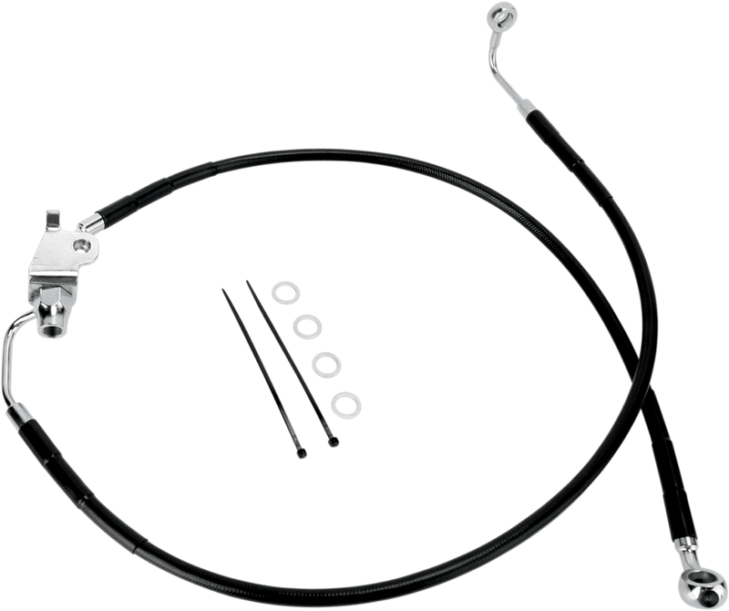 DRAG SPECIALTIES Stainless Steel Brake Line Kit - Rear - Black - XL '04-'13