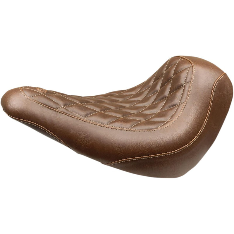 MUSTANG Wide Tripper™ Solo Seat - Diamond - Brown - Softail '18-'21