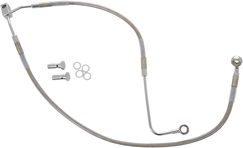 DRAG SPECIALTIES Standard Length Stainless Steel Brake Line Kit - Front (Lower/Upper) - FXS '12-'13