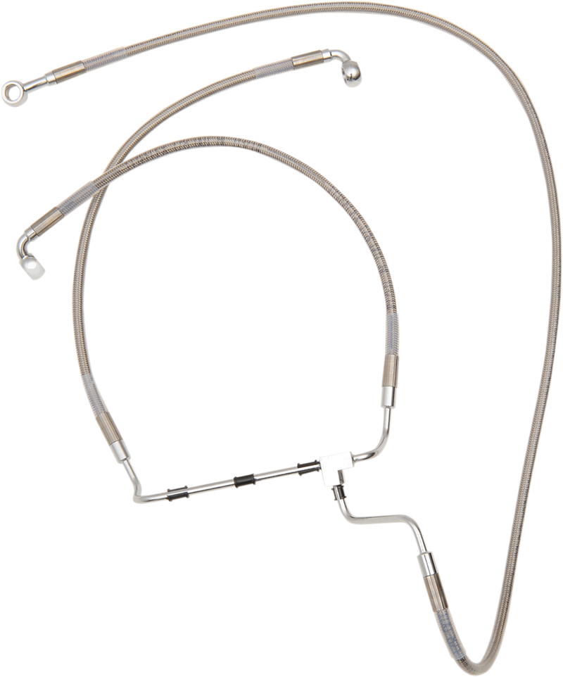 DRAG SPECIALTIES Extended Length Stainless Steel Brake Line Kit - +8" - FLH '14-'19