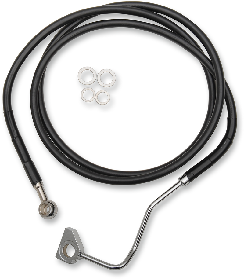 DRAG SPECIALTIES Standard Length Stainless Steel Brake Line Kit - Front (Upper) - Black - FLH '14-'22