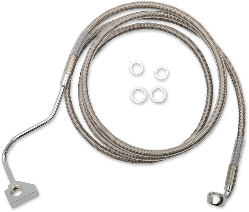 DRAG SPECIALTIES Extended Length Stainless Steel Brake Line Kit - Front - +8" - FLT '15-'22