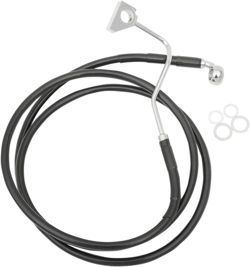 DRAG SPECIALTIES Stainless Steel Brake Line Kit - Front (Upper) - Black - FLT '15-'22