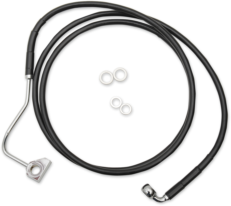 DRAG SPECIALTIES Extended Length Black Vinyl Brake Line Kit - Front (Upper) - Black - +8" - FLT '15-'22