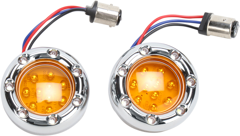 ARLEN NESS LED Light Kit for Factory Turn Signal Housing - Amber/White - Chrome