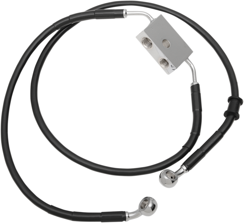 DRAG SPECIALTIES Extended Length Brake Line - Front - +10" - Black - XL '14-'19