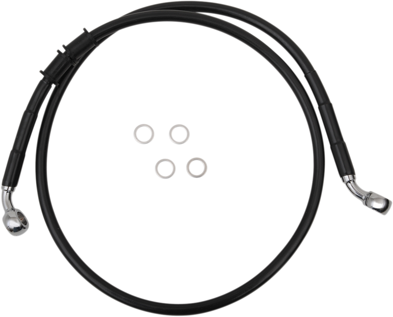 DRAG SPECIALTIES Extended Length Brake Line - Front - +6" - Black - XL '14-'19