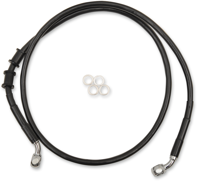 DRAG SPECIALTIES Extended Length Brake Line - Front - +10" - Black - XL '14-'19