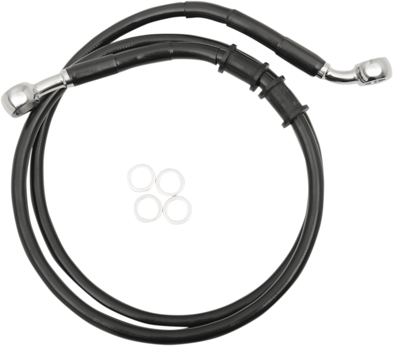 DRAG SPECIALTIES Extended Length Brake Line - Front - +4" - Black - XL '14-'22
