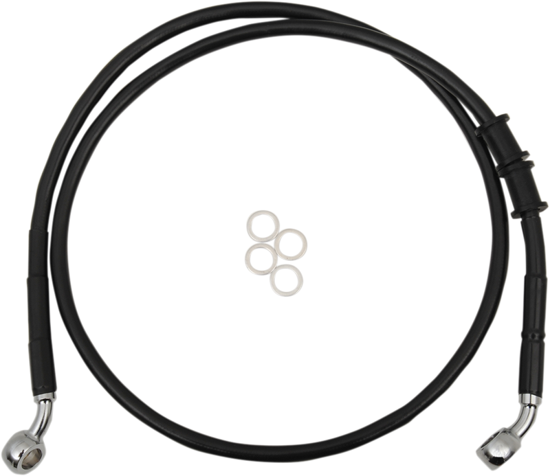 DRAG SPECIALTIES Extended Length Brake Line - Front - +4" - Black - XLN '14-'22