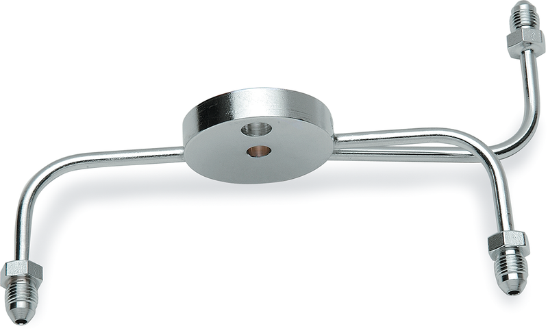 DRAG SPECIALTIES Front Brake Tee / Junction Block with Fittings - Narrow Glide - Dual-Disc - Chrome